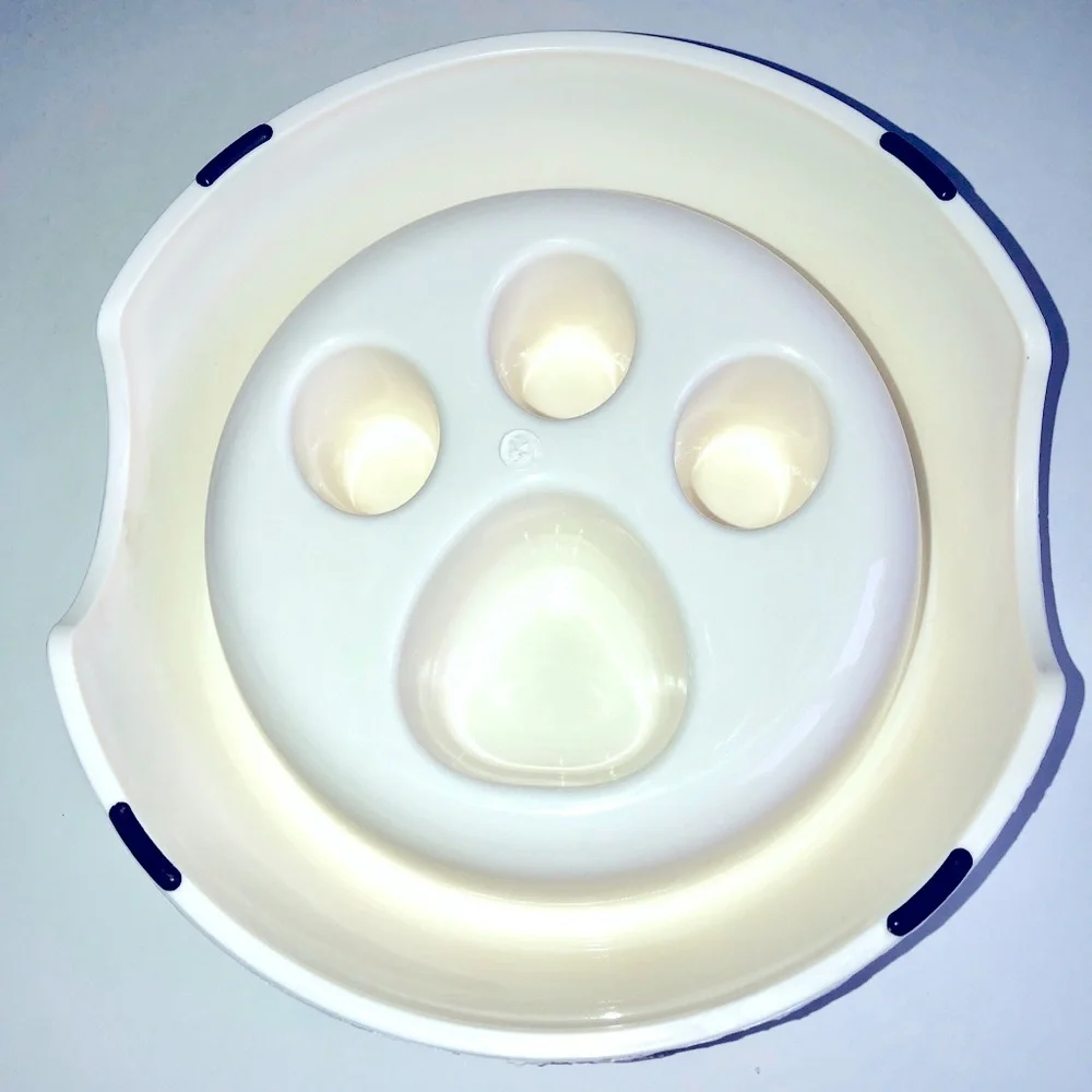 NEW 9” Slow Feeder Dog Bowl 2 Cup Capacity Cream, 2 Bowls